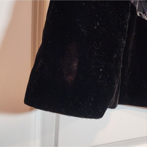 Chicos Travelers Black And Gray Paisley Print Velvet Open Front Long Cardigan M - Picture 7 of 7